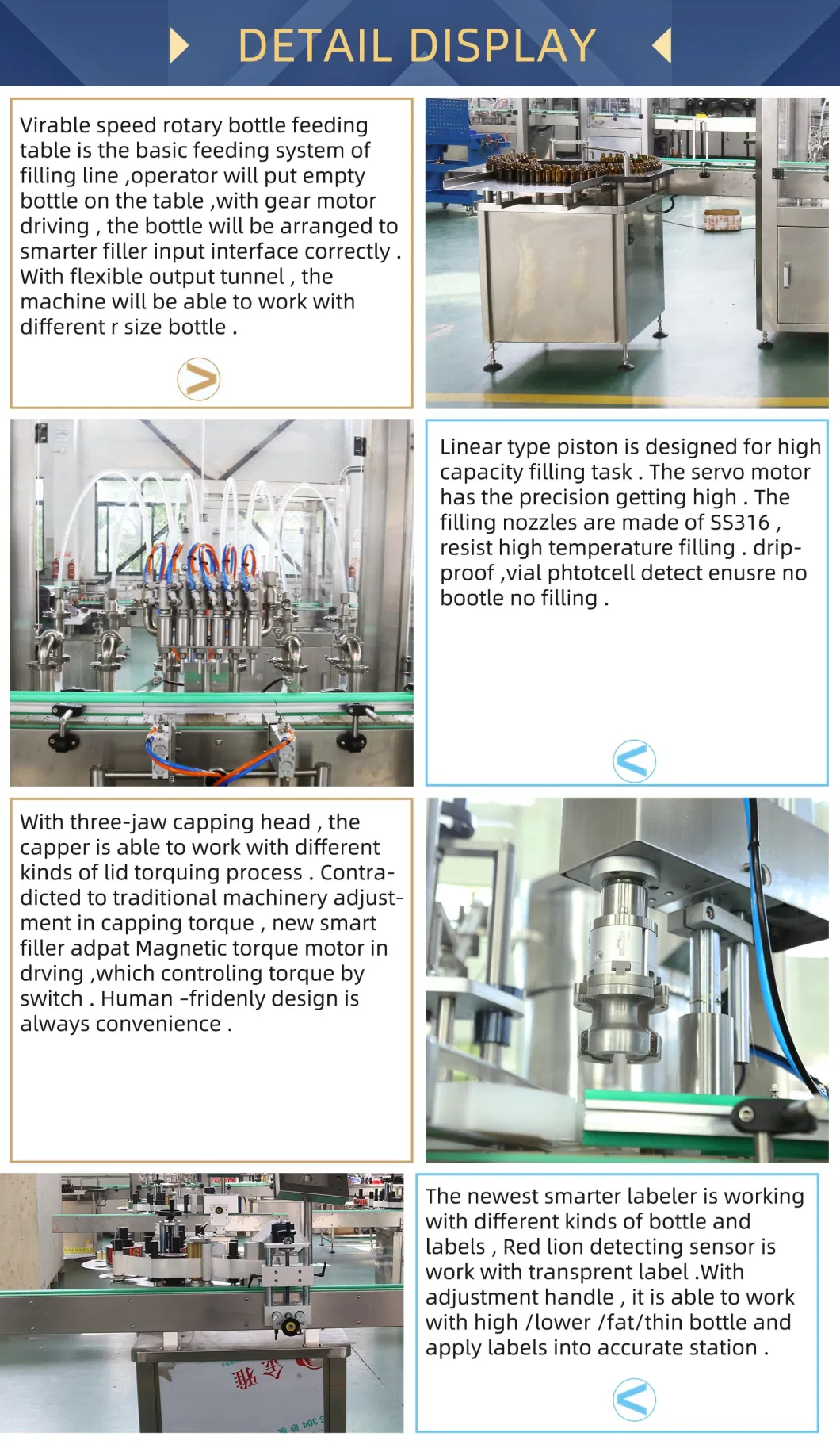 Automatic Dropper Glass Boston Bottle Body Skin Care Oil Coconut Oil Liquid Servo Driving Piston Filling Machine Packing Wrapping Machine